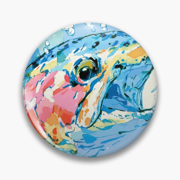 Item preview, Rainbow Trout Watercolor Splash Colorful Fish Art designed and sold by UhuCriei .