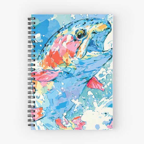 Item preview, Rainbow Trout Watercolor Splash Colorful Fish Art designed and sold by UhuCriei .