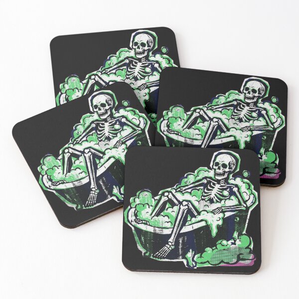 Item preview, Skeleton Bath - Risograph Print designed and sold by FoxLab Studio.