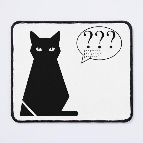 Item preview, Intellectual Geometric Cat Solving Algebra Poster - STEM Wireframe Feline Math Print - Multivariable Equation Schematic Art designed and sold by BestChoiceService.