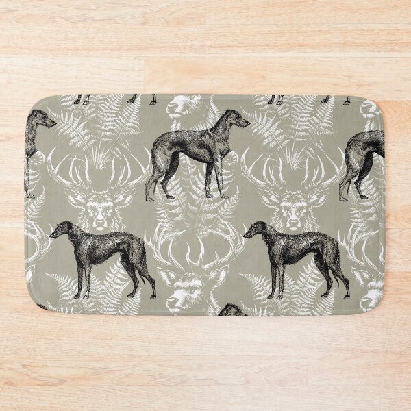 Item preview, Scottish Deerhound Dog and Forest Nature Cottagecore Toile Pattern - Sage  designed and sold by CanisArt.