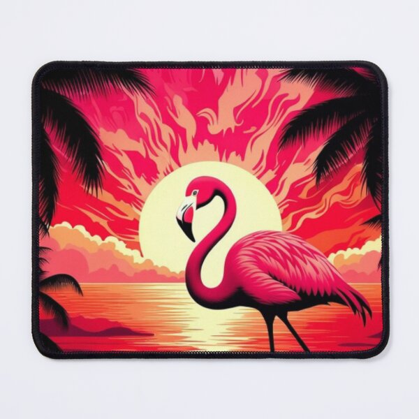 Item preview, Retro Flamingo Sunset Wall Art | Tropical Palm Beach Aesthetic | Vaporwave Nature Print designed and sold by GalleryPeak.