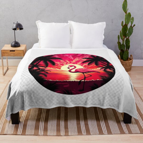 Item preview, Retro Flamingo Sunset Wall Art | Tropical Palm Beach Aesthetic | Vaporwave Nature Print designed and sold by GalleryPeak.