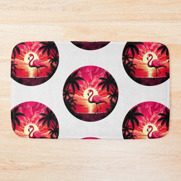 Item preview, Retro Flamingo Sunset Wall Art | Tropical Palm Beach Aesthetic | Vaporwave Nature Print designed and sold by GalleryPeak.