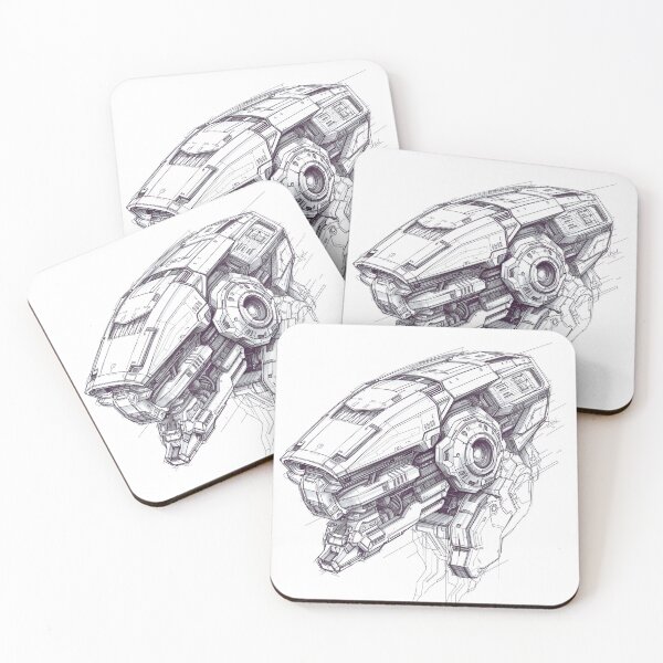 Item preview, "Futuristic Mecha Robot Sci-Fi Line Art" designed and sold by Macias123.