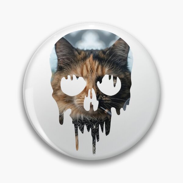 Item preview, Gothic Melting Skull Cat Art designed and sold by Violet-Forge.