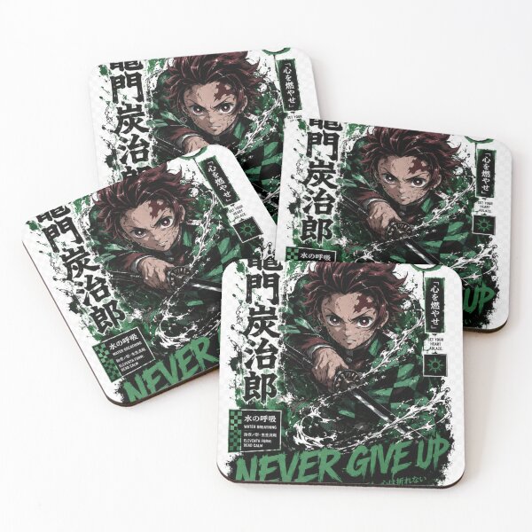 Item preview, Tanjiro Kamado Never Give Up Anime Poster designed and sold by PocketVibe.