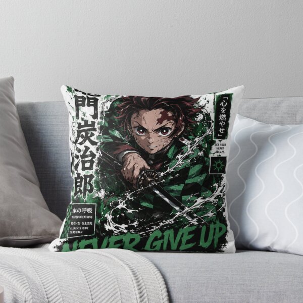 Item preview, Tanjiro Kamado Never Give Up Anime Poster designed and sold by PocketVibe.
