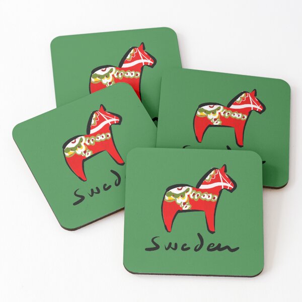 Item preview, Sweden Dala Horse | Scandinavian Gift Illustration designed and sold by Covo Studio.