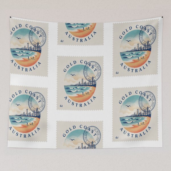 Item preview, Gold Coast Australia Coastal Postage Stamp Sticker designed and sold by stickercuffs.
