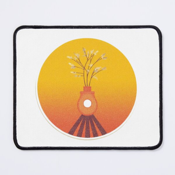 Item preview, Retro Vase Dried Flowers Sunset Gradient Circle Art designed and sold by MoonAndMossStudio.
