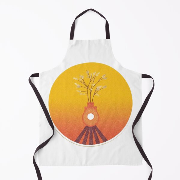 Item preview, Retro Vase Dried Flowers Sunset Gradient Circle Art designed and sold by MoonAndMossStudio.