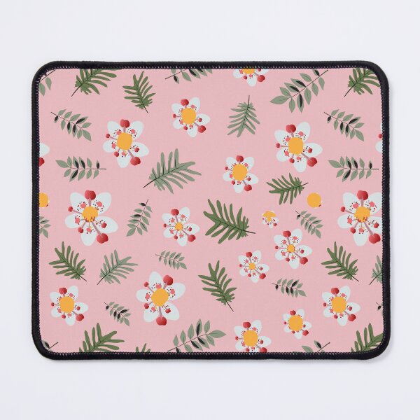 Item preview, Cute Strawberry Blossom and Fern Pattern - Pastel Pink Folk Floral designed and sold by abdallatigle.