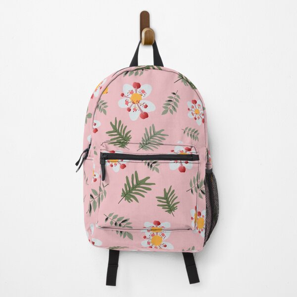 Item preview, Cute Strawberry Blossom and Fern Pattern - Pastel Pink Folk Floral designed and sold by abdallatigle.