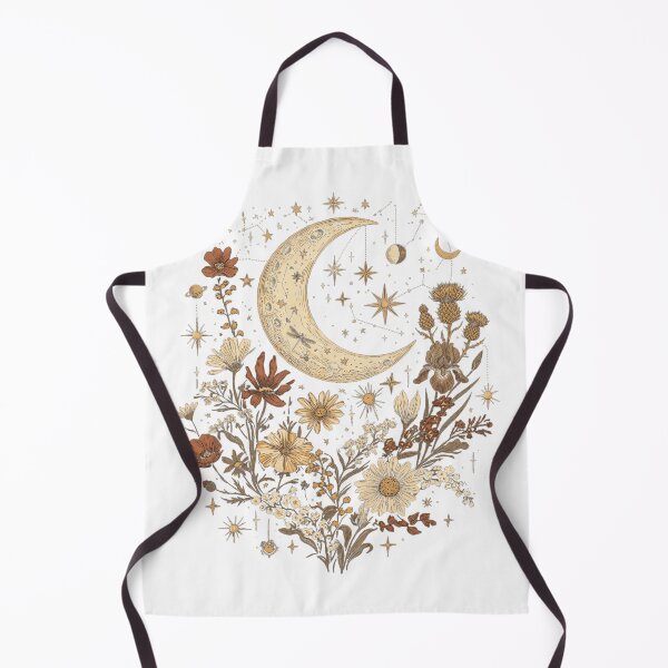 Item preview, Vintage Celestial Moon Wildflowers Boho Cottagecore Floral Art designed and sold by rediscoveredapp.