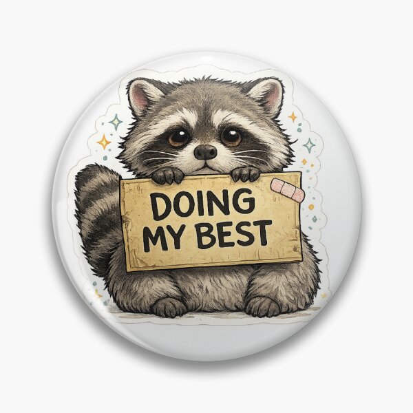 Item preview, Doing My Best Raccoon Sticker designed and sold by GenZWrap.