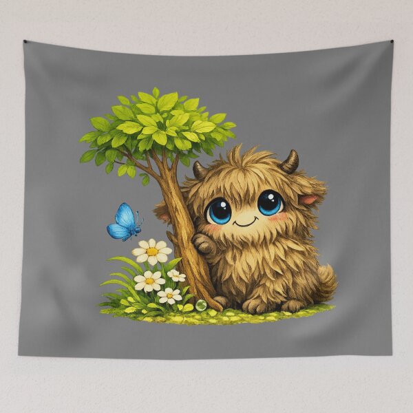 Item preview, Cute shaggy cattle on a flower meadow designed and sold by MyPersonalShirt.