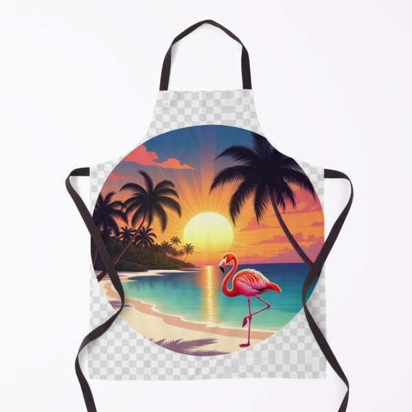 Item preview, Tropical Flamingo Beach Sunset | Retro Coastal Paradise Wall Art designed and sold by GalleryPeak.