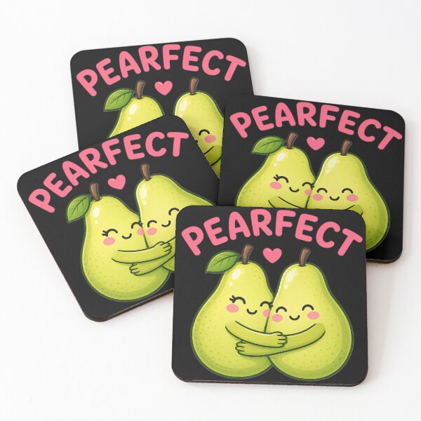 Item preview, Pearfect Pair Cute Kawaii Pears in Love | Funny Fruit Pun Couple Design designed and sold by alchemist1636.