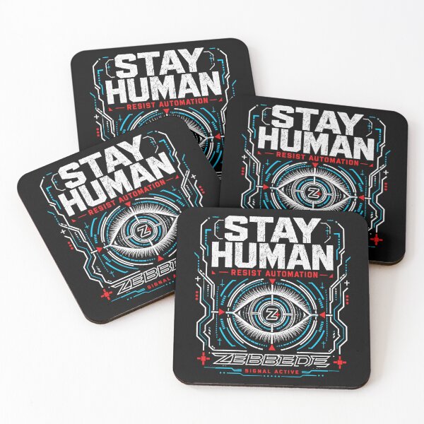 Item preview, Stay Human Resist Automation ZEBBEDE designed and sold by ZEBBEDE - Minimal Streetwear .