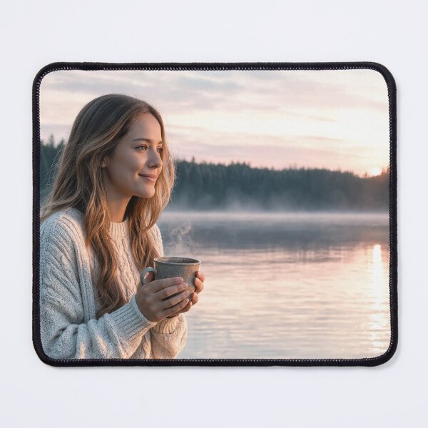 Item preview, enjoying morning coffee on a wooden pier designed and sold by psychoshadow.