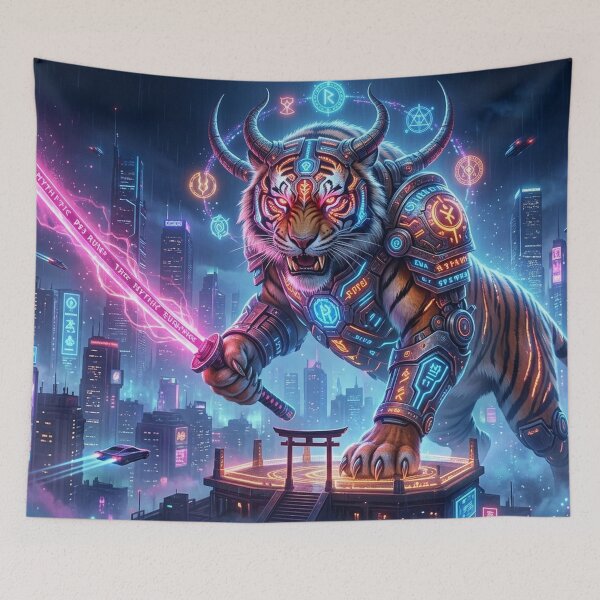 Item preview, Cyberpunk Samurai Tiger designed and sold by RaF71PrO.