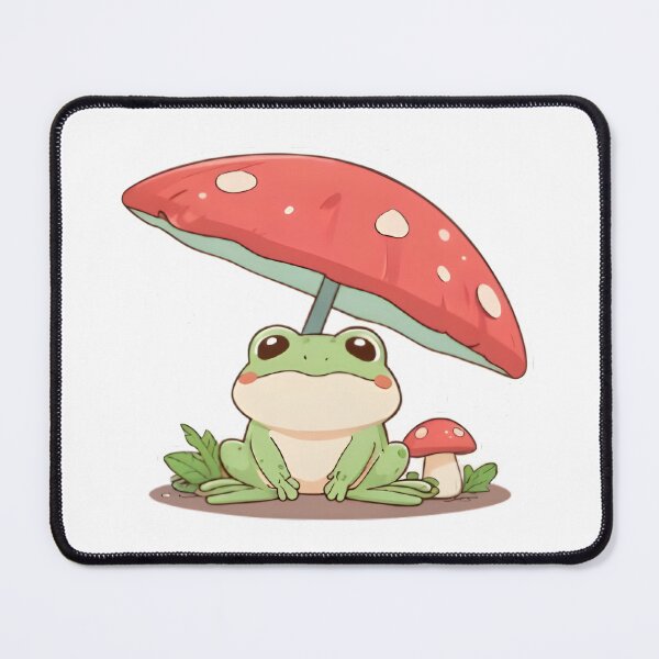 Item preview, Rainy Day Frog — Cottagecore Mushroom Frog Sticker designed and sold by tommysworks.