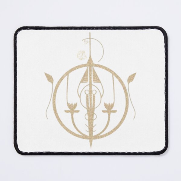 Item preview, Dark Occult Sigil Sword Floral Circle Gold Mystical Art designed and sold by MoonAndMossStudio.