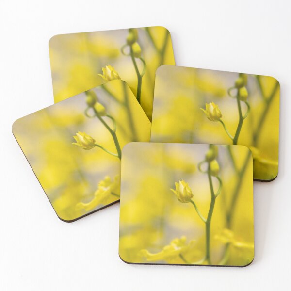Item preview, Golden yellow oncidium orchid bud in dreamy bokeh designed and sold by TanalyFlowers.