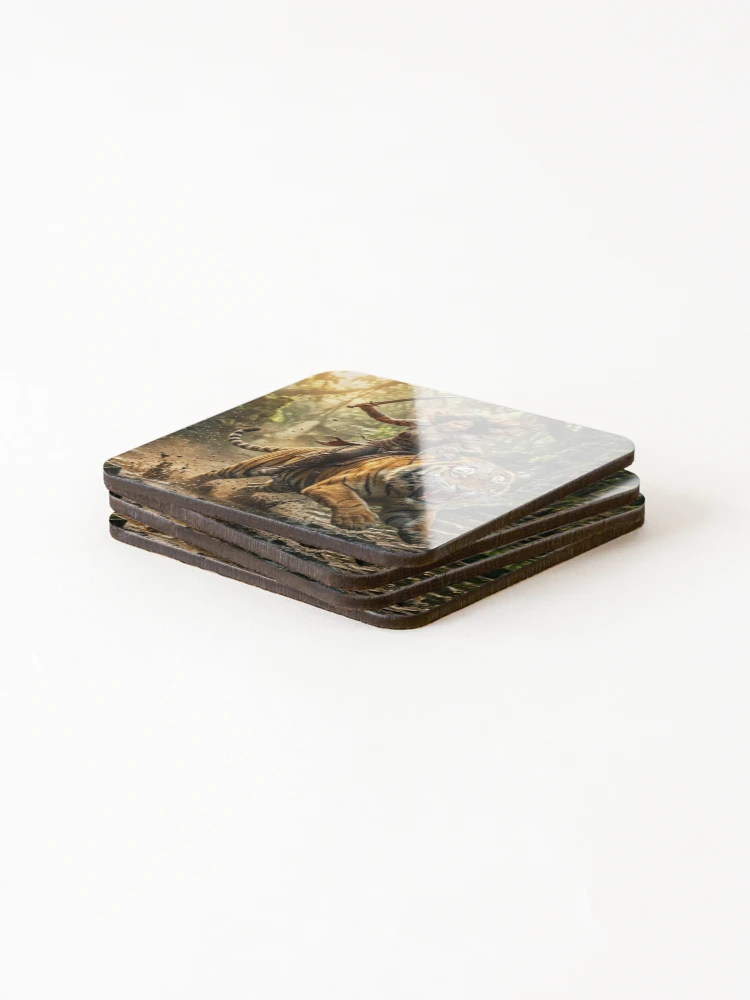 Thumbnail 4 of 5, Coasters (Set of 4), Tiger Rider designed and sold by RaF71PrO.