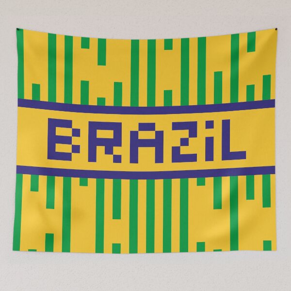 Item preview, BRAZIL — Brazil Soccer & Flag Pride Gift | Retro Pixel Art Word designed and sold by Mouremandier.