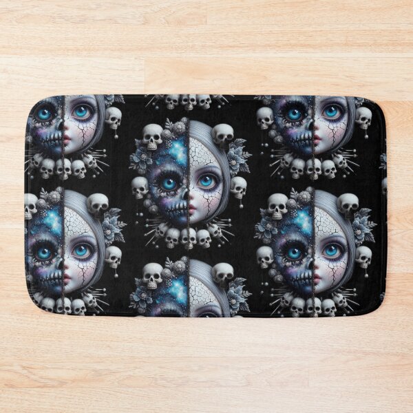 Item preview, Half Face Cosmic Skull Doll Gothic Pop Surrealism designed and sold by LujziWorld.