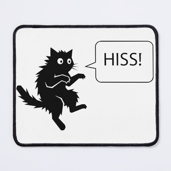 Item preview, Hissing Black Cat Warning Poster - Agitated Feline Speech Bubble Print - Angry Kitten Vector Wall Art designed and sold by BestChoiceService.