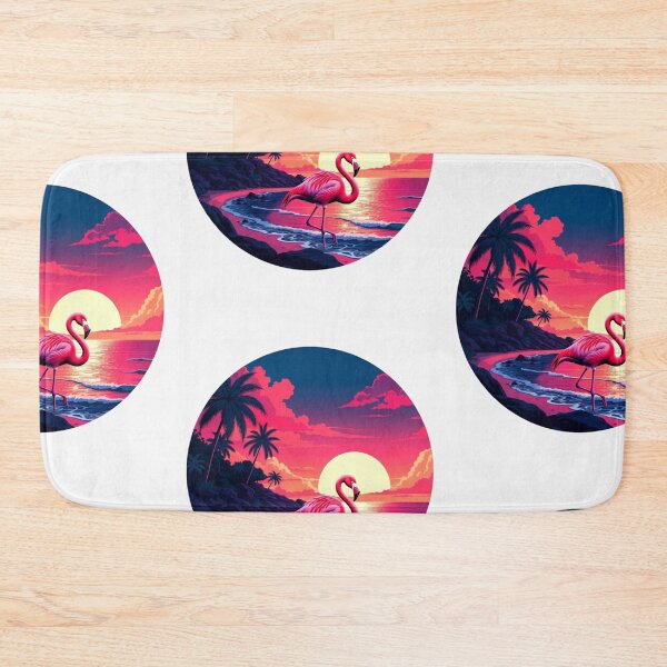 Item preview, Neon Flamingo Sunset Beach | Retro Tropical Paradise Aesthetic designed and sold by GalleryPeak.