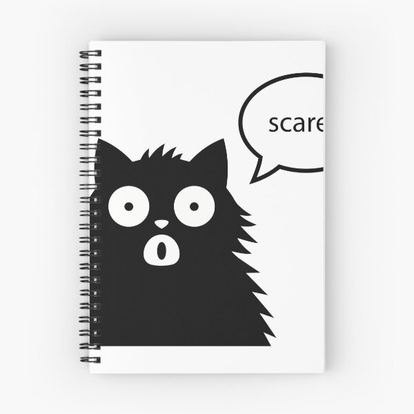Item preview, Scared Black Cat Anxious Character Poster - Fluffy Feline Speech Bubble Print - Frightened Kitty Vector Wall Art designed and sold by BestChoiceService.