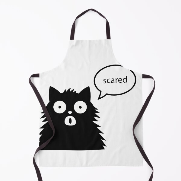Item preview, Scared Black Cat Anxious Character Poster - Fluffy Feline Speech Bubble Print - Frightened Kitty Vector Wall Art designed and sold by BestChoiceService.
