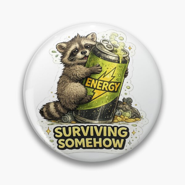 Item preview, Surviving Somehow Raccoon Energy Drink designed and sold by GenZWrap.
