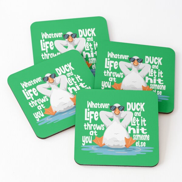 Item preview, Funny Cool Duck Whatever your Life Throws at You Quote designed and sold by Colorfulman.