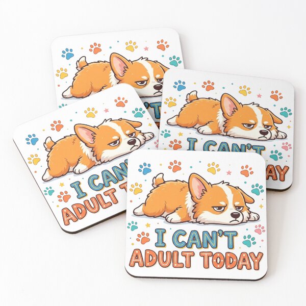 Item preview, Funny Corgi I Can't Adult Today Shirt, Lazy Corgi Humor Tee, Cute Corgi Gift for Corgi Lovers designed and sold by Wearable Canvas...