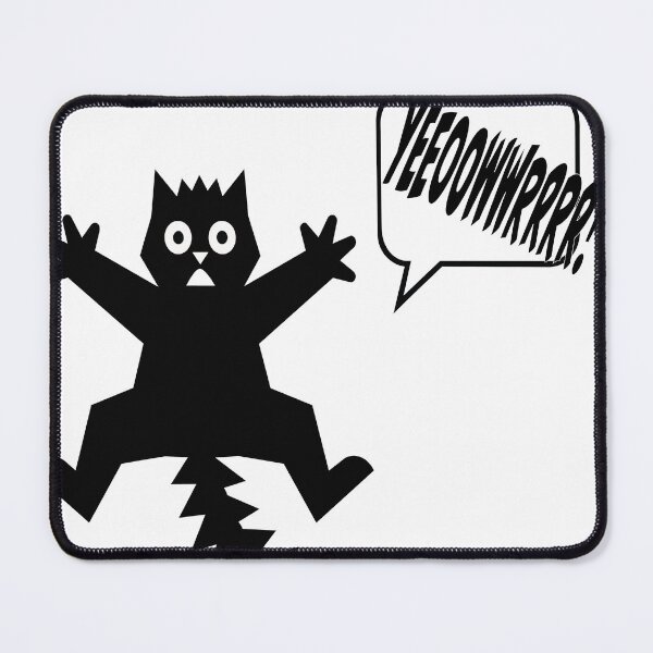 Item preview, Panic Attack Black Cat Vector Poster - Funny YEEEOOHHRRR Shout Print - Expressive Frightened Feline Art designed and sold by BestChoiceService.