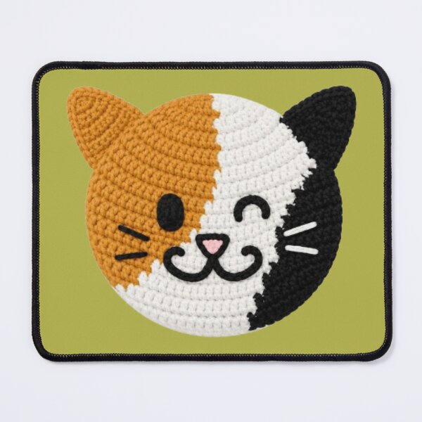 Item preview, Crochet Calico Cat Bucket Hat – Cute Knit Style Cat Face Winking Kawaii Cat Lover Summer Bucket Hat designed and sold by IconicDesignsXd.
