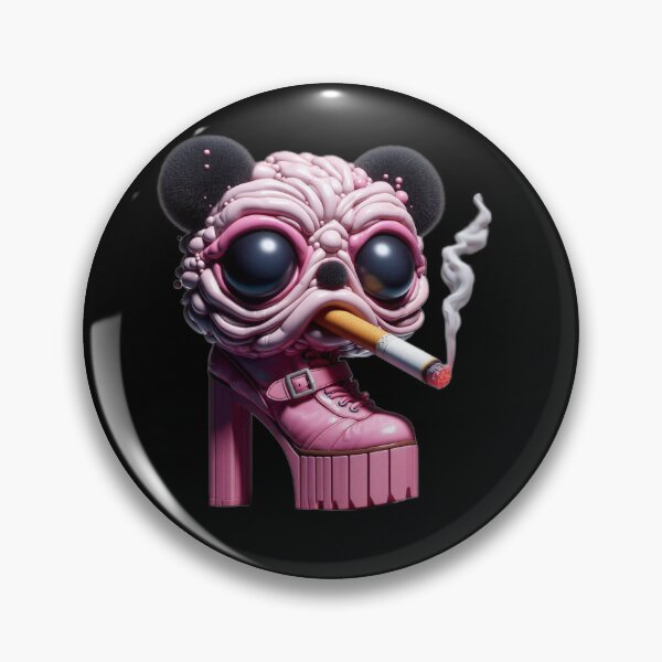 Item preview, Pink Brain Bear Monster in High Heel Boot Smoking Meme designed and sold by LujziWorld.