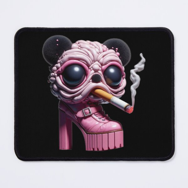 Item preview, Pink Brain Bear Monster in High Heel Boot Smoking Meme designed and sold by LujziWorld.