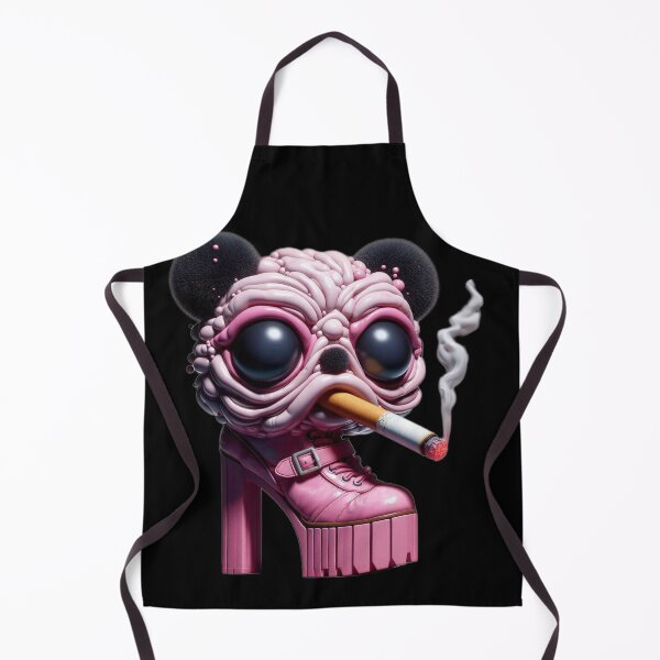 Item preview, Pink Brain Bear Monster in High Heel Boot Smoking Meme designed and sold by LujziWorld.