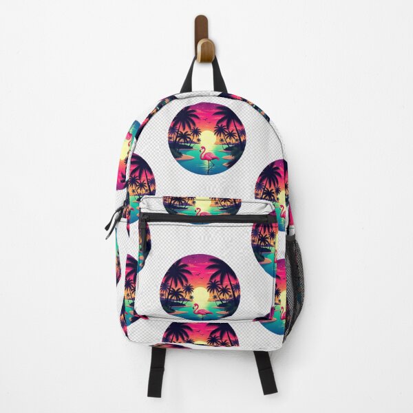 Item preview, Retro Neon Flamingo Paradise Sunset | Tropical Palm Beach Aesthetic designed and sold by GalleryPeak.
