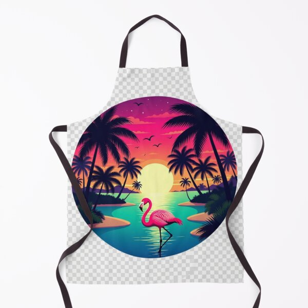 Item preview, Retro Neon Flamingo Paradise Sunset | Tropical Palm Beach Aesthetic designed and sold by GalleryPeak.