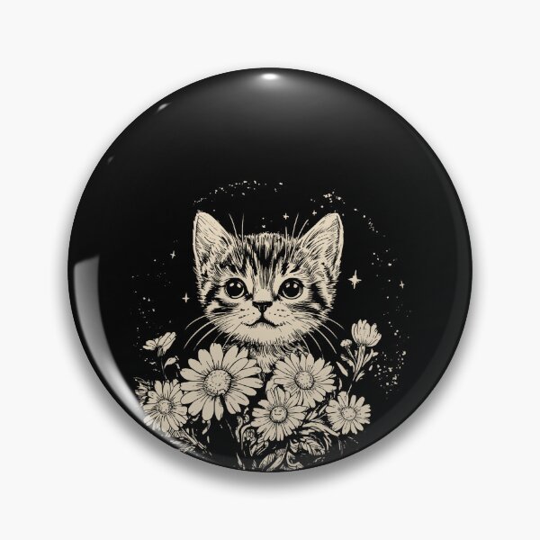 Item preview, Cute Cat and Flowers Vintage designed and sold by charoen-design.