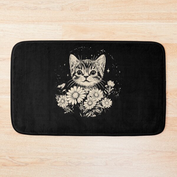 Item preview, Cute Cat and Flowers Vintage designed and sold by charoen-design.