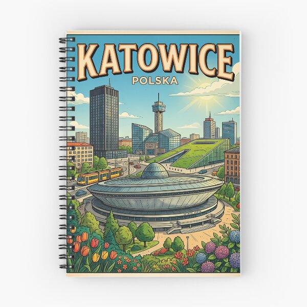 Item preview, Katowice Polska Vintage Retro Travel Poster designed and sold by Ar0undTheW0rld.