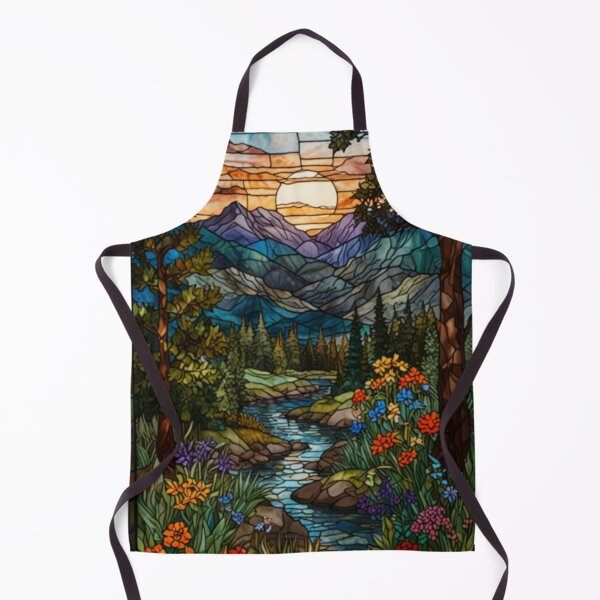 Item preview, Romantic mountain range stain glass art  designed and sold by hollycooper.